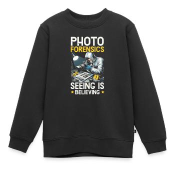 Photographe légiste Enquête sur les scènes de crime - Sweat Premium enfant bio - noir - Devant - AI Model Kid Female (0cm)