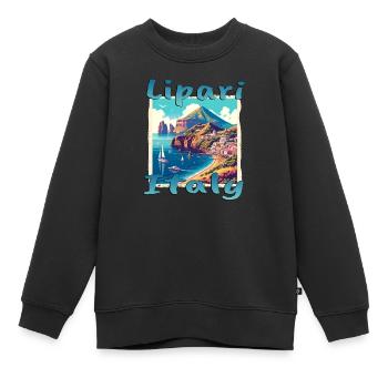 Sommerurlaub in Lipari: Italiens Inseltraum - Kinder Premium Organic Sweatshirt - Schwarz - Vorne - AI Model Kid Female (0cm)