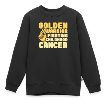 Bewusstsein für Krebs im Kindesalter Chemotherapie Kampf gegen Krebs - Kinder Premium Organic Sweatshirt - Schwarz - Vorne - AI Model Kid Female (0cm)
