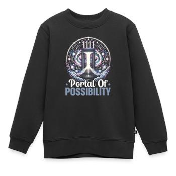 Engelszahl Spirituelle Begleitung Numerologie - Kinder Premium Organic Sweatshirt - Schwarz - Vorne - AI Model Kid Female (0cm)