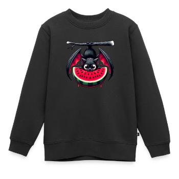 Chauve-souris Melon aux fruits d’été - Sweat Premium enfant bio - noir - Devant - AI Model Kid Female (0cm)