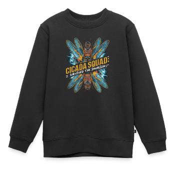 Zikadeninvasion Insektenbrut Zikadenüberlebender - Kinder Premium Organic Sweatshirt - Schwarz - Vorne - AI Model Kid Female (0cm)