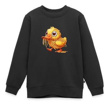 Tollpatschige Ente Süß mit Spaghetti - Kinder Premium Organic Sweatshirt - Schwarz - Vorne - AI Model Kid Female (0cm)