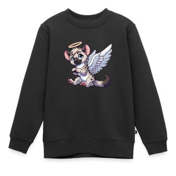 Hyäne Engel Flügel Heiligenschein - Kinder Premium Organic Sweatshirt - Schwarz - Vorne - AI Model Kid Female (0cm)