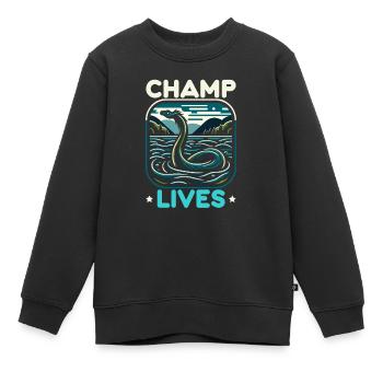 Champ Mythischer Champy Kryptozoologie Kryptid - Kinder Premium Organic Sweatshirt - Schwarz - Vorne - AI Model Kid Female (0cm)