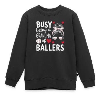 Baseball Oma Großmutter Großelterntag - Kinder Premium Organic Sweatshirt - Schwarz - Vorne - AI Model Kid Female (0cm)