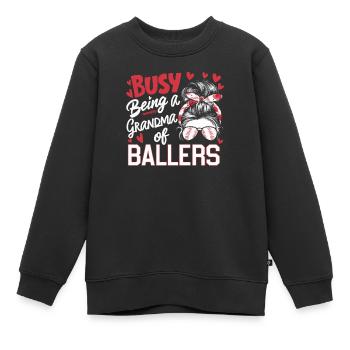 Baseball Oma Großmutter Großelterntag - Kinder Premium Organic Sweatshirt - Schwarz - Vorne - AI Model Kid Female (0cm)