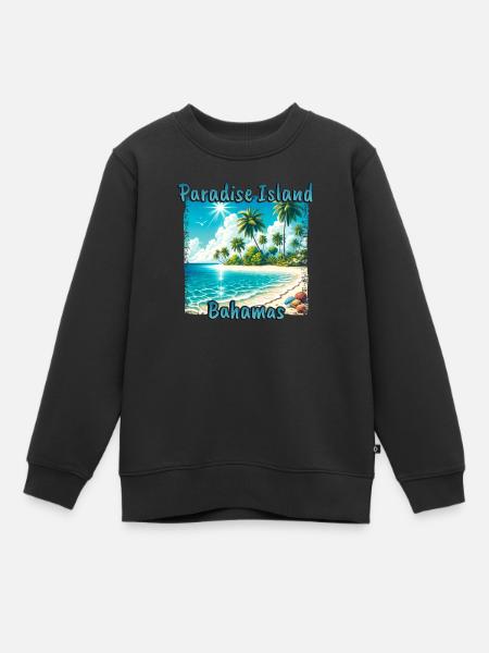 Paradise Island Bahamas Beach Palmiers Soleil d’été - Sweat Premium enfant bio - noir