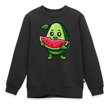 Avocado Melone Südfrucht Fruchtig Sommer - Kinder Premium Organic Sweatshirt - Schwarz - Vorne - AI Model Kid Female (0cm)