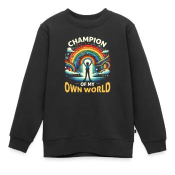 AuDHD Autisme TDAH Spectre autistique Neurodiversité - Sweat Premium enfant bio - noir - Devant - AI Model Kid Female (0cm)