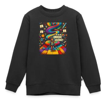AuDHD Autisme TDAH Spectre autistique Neurodiversité - Sweat Premium enfant bio - noir - Devant - AI Model Kid Female (0cm)