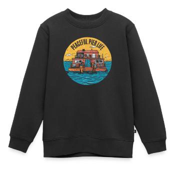Hausbootbesitzer Seeanker Hausboot Bootfahren - Kinder Premium Organic Sweatshirt - Schwarz - Vorne - AI Model Kid Female (0cm)