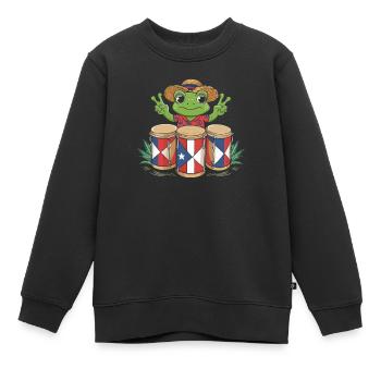 Taïno Indien Porto Rico Boricua Portoricain - Sweat Premium enfant bio - noir - Devant - AI Model Kid Female (0cm)