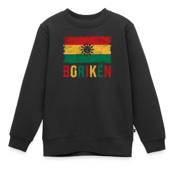 Taïno Indien Porto Rico Boricua Portoricain - Sweat Premium enfant bio - noir - Devant - AI Model Kid Female (0cm)