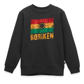 Taïno Indien Porto Rico Boricua Portoricain - Sweat Premium enfant bio - noir - Devant - AI Model Kid Female (0cm)