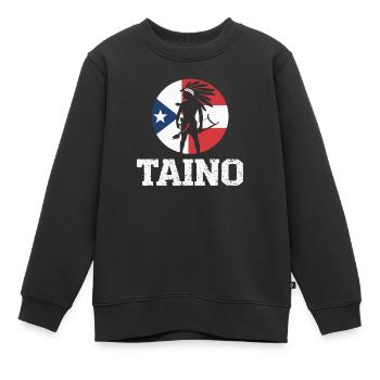 Taïno Indien Porto Rico Boricua Portoricain - Sweat Premium enfant bio - noir - Devant - AI Model Kid Female (0cm)