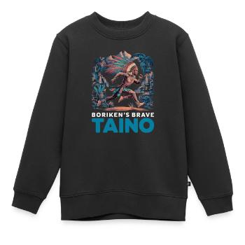 Taïno Indien Porto Rico Boricua Portoricain - Sweat Premium enfant bio - noir - Devant - AI Model Kid Female (0cm)
