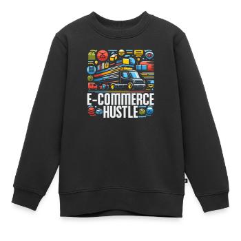 Entrepreneur en commerce électronique d’entreprise de dropshipping - Sweat Premium enfant bio - noir - Devant - AI Model Kid Female (0cm)