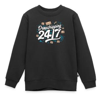 Entrepreneur en commerce électronique d’entreprise de dropshipping - Sweat Premium enfant bio - noir - Devant - AI Model Kid Female (0cm)