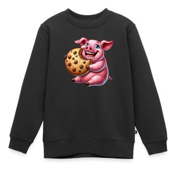 Süßes Schwein Cookie Nachtisch Leckereien - Kinder Premium Organic Sweatshirt - Schwarz - Vorne - AI Model Kid Female (0cm)