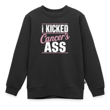 Brustkrebs-Bewusstseinsband für Krebsüberlebende - Kinder Premium Organic Sweatshirt - Schwarz - Vorne - AI Model Kid Female (0cm)