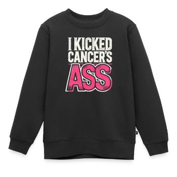 Brustkrebs-Bewusstseinsband für Krebsüberlebende - Kinder Premium Organic Sweatshirt - Schwarz - Vorne - AI Model Kid Female (0cm)