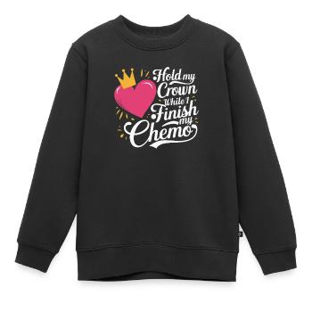 Mois de la sensibilisation au cancer du sein Pink Ribbon Chemo - Sweat Premium enfant bio - noir - Devant - AI Model Kid Female (0cm)