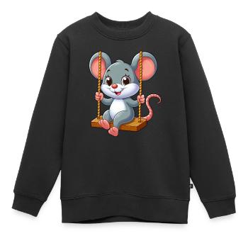 Mignon souris rat balançoires sur une aire de jeux Voiture - Sweat Premium enfant bio - noir - Devant - AI Model Kid Female (0cm)