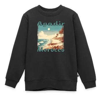 Agadir Maroc Mers du Sud Méditerranée Vacances Afrique du Nord - Sweat Premium enfant bio - noir - Devant - AI Model Kid Female (0cm)