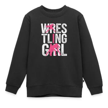 Filles Lutte Lutte Grappling Lutteuse Fille - Sweat Premium enfant bio - noir - Devant - AI Model Kid Female (0cm)
