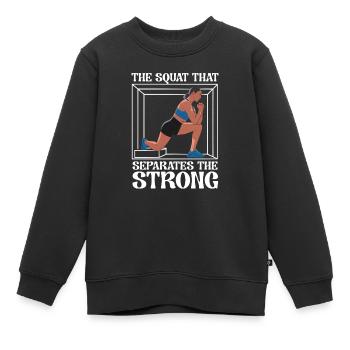 Bulgarische Kniebeuge Übung Fitness Workout Fitnessstudio - Kinder Premium Organic Sweatshirt - Schwarz - Vorne - AI Model Kid Female (0cm)