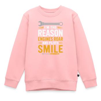 Technicien d’aéronefs Maintenance avionique Aéroport - Sweat Premium enfant bio - rose - Devant - AI Model Kid Female (0cm)