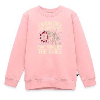Technicien d’aéronefs Maintenance avionique Aéroport - Sweat Premium enfant bio - rose - Devant - AI Model Kid Female (0cm)