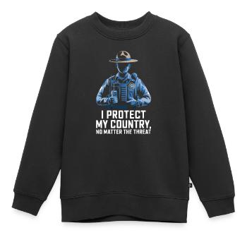 Emplois d’agent des douanes et de la protection des frontières dans les aéroports - Sweat Premium enfant bio - noir - Devant - AI Model Kid Female (0cm)