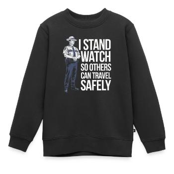Emplois d’agent des douanes et de la protection des frontières dans les aéroports - Sweat Premium enfant bio - noir - Devant - AI Model Kid Female (0cm)