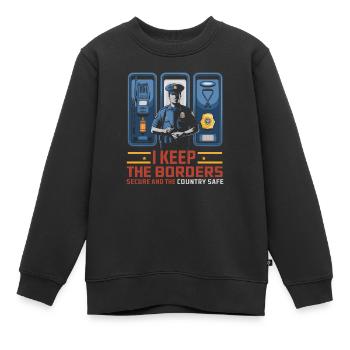 Emplois d’agent des douanes et de la protection des frontières dans les aéroports - Sweat Premium enfant bio - noir - Devant - AI Model Kid Female (0cm)