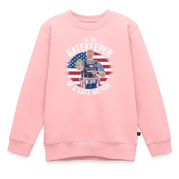 Emplois d’agent des douanes et de la protection des frontières dans les aéroports - Sweat Premium enfant bio - rose - Devant - AI Model Kid Female (0cm)