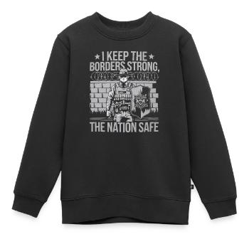 Emplois d’agent des douanes et de la protection des frontières dans les aéroports - Sweat Premium enfant bio - noir - Devant - AI Model Kid Female (0cm)