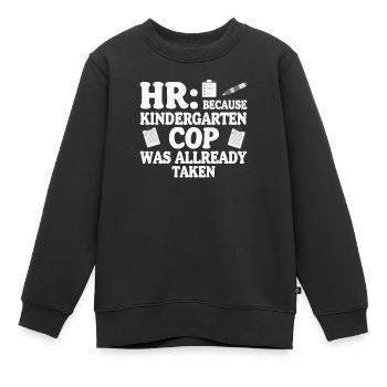 HR Manager Human Resource Employee Workplace Drama - Kids Premium Organic Sweatshirt - black - Front - AI Model Kid Female (0cm)