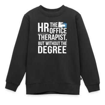 HR Manager Human Resource Employee Workplace Drama - Kids Premium Organic Sweatshirt - black - Front - AI Model Kid Female (0cm)