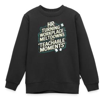 HR Manager Human Resource Employee Workplace Drama - Kids Premium Organic Sweatshirt - black - Front - AI Model Kid Female (0cm)