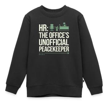 HR Manager Human Resource Employee Workplace Drama - Kids Premium Organic Sweatshirt - black - Front - AI Model Kid Female (0cm)