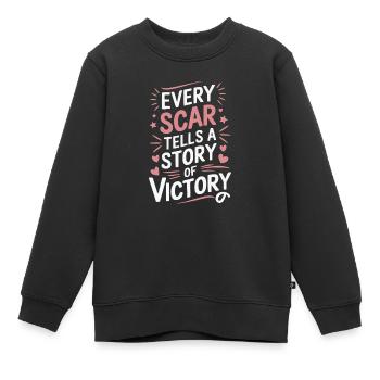 Krebsüberlebende Chemotherapie Chemotherapie besiegt Krebs - Kinder Premium Organic Sweatshirt - Schwarz - Vorne - AI Model Kid Female (0cm)