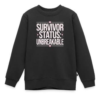 Krebsüberlebende Chemotherapie Chemotherapie besiegt Krebs - Kinder Premium Organic Sweatshirt - Schwarz - Vorne - AI Model Kid Female (0cm)