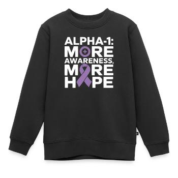 Trouble de la conscience du déficit en alpha-1 antitrypsine - Sweat Premium enfant bio - noir - Devant - AI Model Kid Female (0cm)