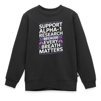 Trouble de la conscience du déficit en alpha-1 antitrypsine - Sweat Premium enfant bio - noir - Devant - AI Model Kid Female (0cm)