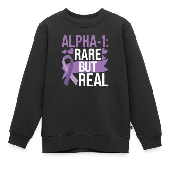 Trouble de la conscience du déficit en alpha-1 antitrypsine - Sweat Premium enfant bio - noir - Devant - AI Model Kid Female (0cm)