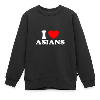J’aime les femmes asiatiques I Asiatiques du cœur - Sweat Premium enfant bio - noir - Devant - AI Model Kid Female (0cm)