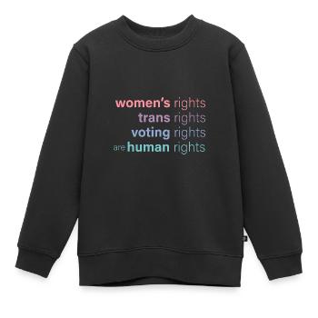 Les droits des femmes sont des droits humains - Sweat Premium enfant bio - noir - Devant - AI Model Kid Female (0cm)
