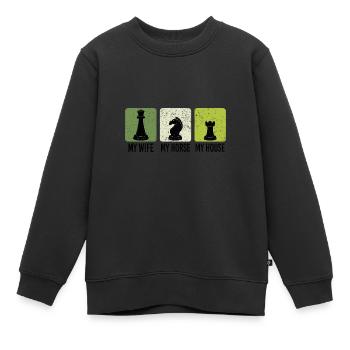 Chess Player Chess Games Chess Pun - Kinder Premium Organic Sweatshirt - Schwarz - Vorne - AI Model Kid Female (0cm)